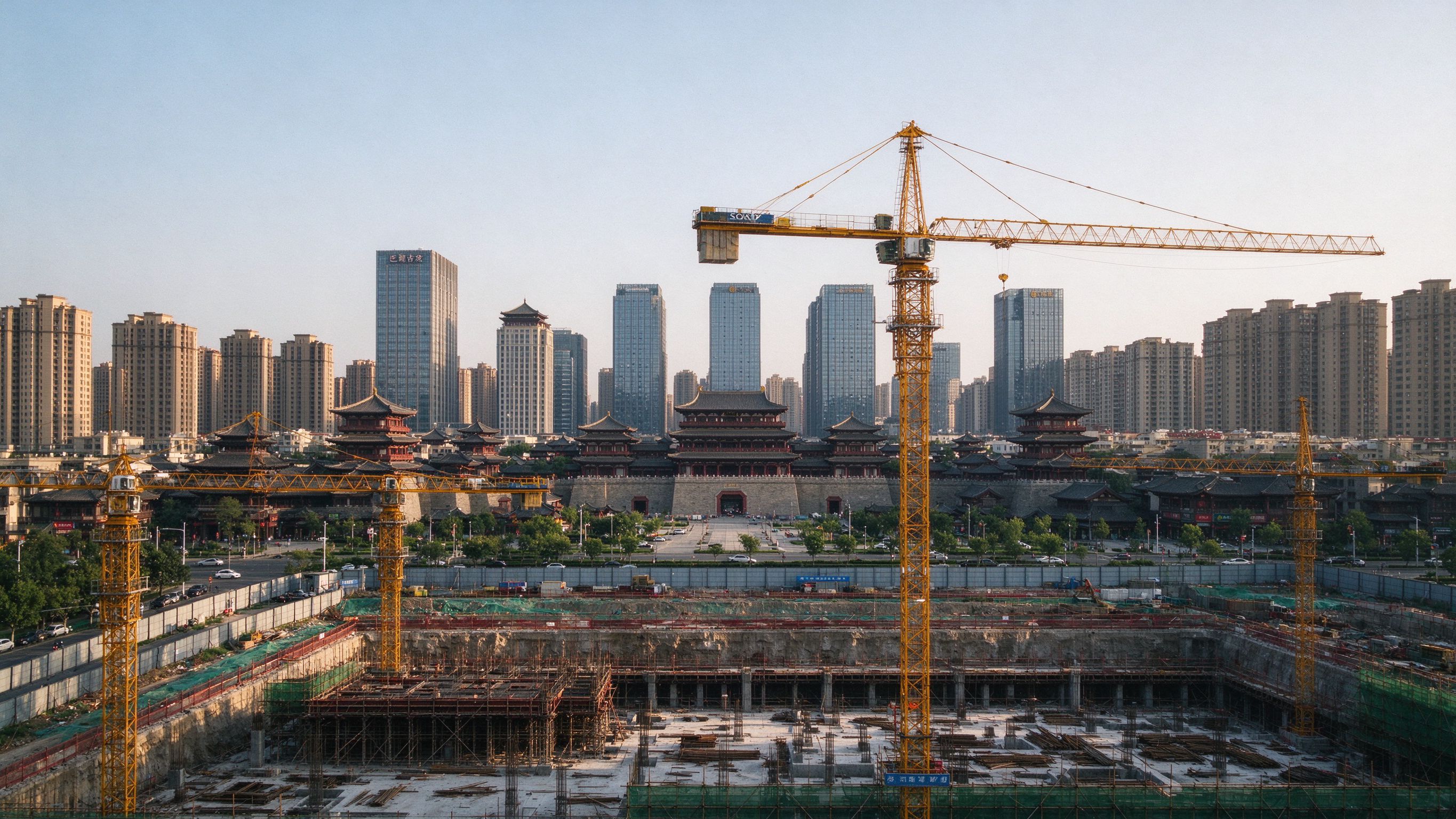 许昌市城市与建筑工地天际线